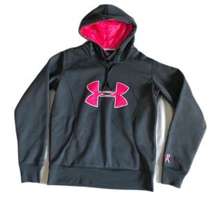 Under Armour Storm Coldgear Semi Fitted Pink Ribbon Breast Cancer Hoodie Sz M
